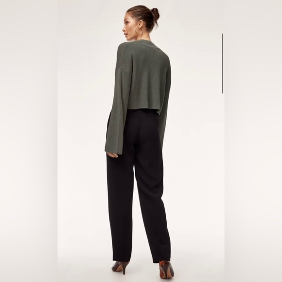 Wilfred Aritzia Tie Front Pants black trouser pants no belt size 8 - Picture 3 of 12